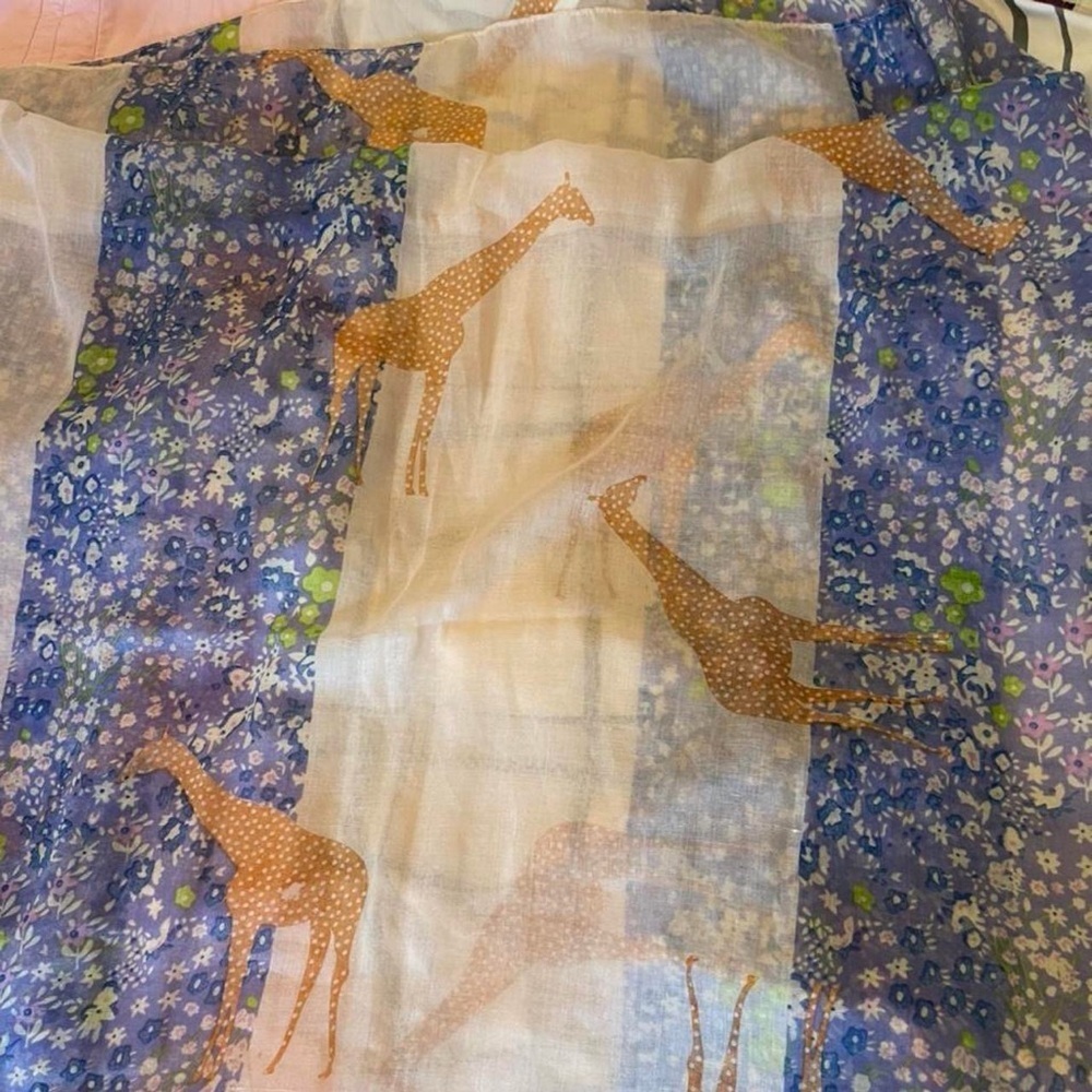 Giraffe Print Sheer Scarf